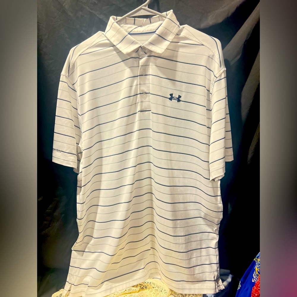 3 Armour white Blue Stripe